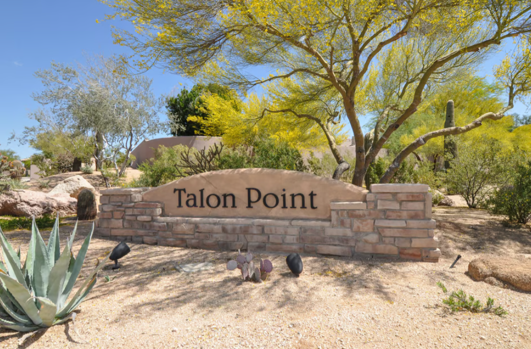 Talon Point neighborhood entrance monument, Grayhawk